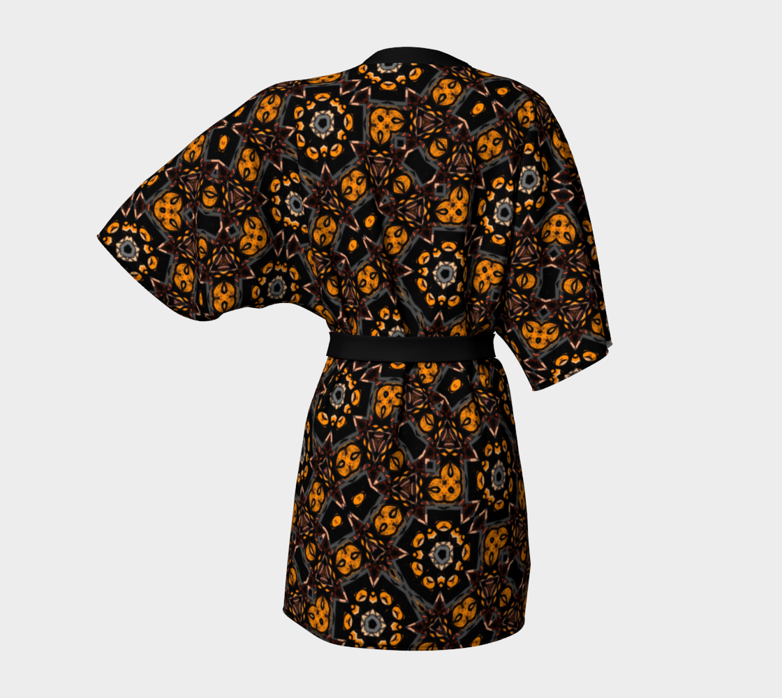 Aperçu de Jungle Green Gold Kimono Robe #4