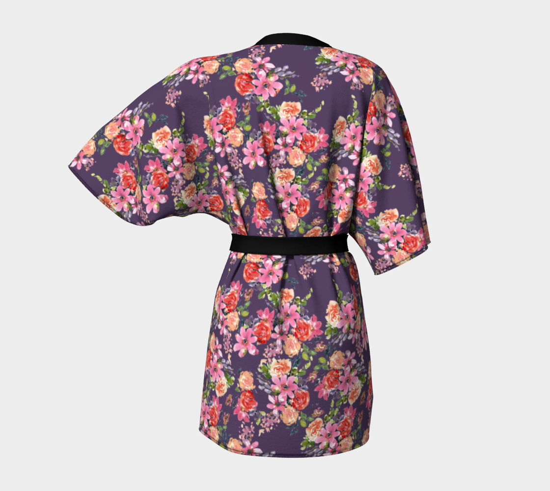Pink Coral Floral Robe preview #4