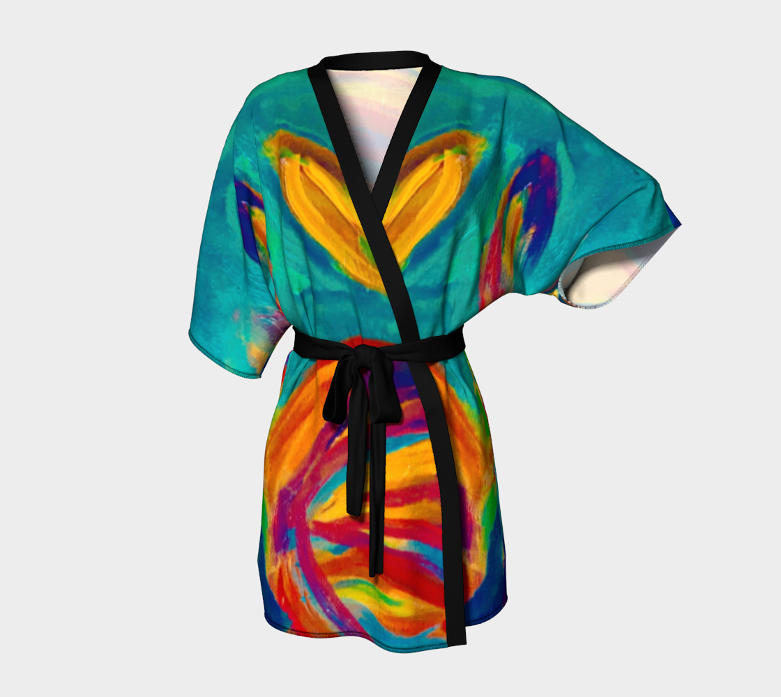 Water Lilies Kimono Robe 3D preview
