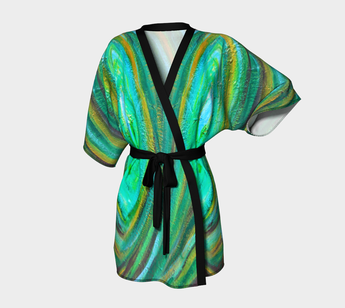 Palm Tree Heart Kimono Robe 3D preview