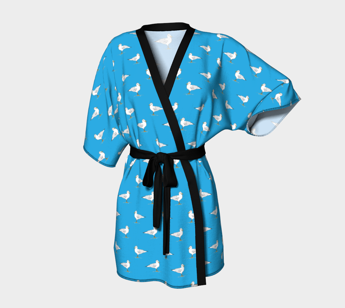 Sea Gull Bright Blue Kimono Robe preview