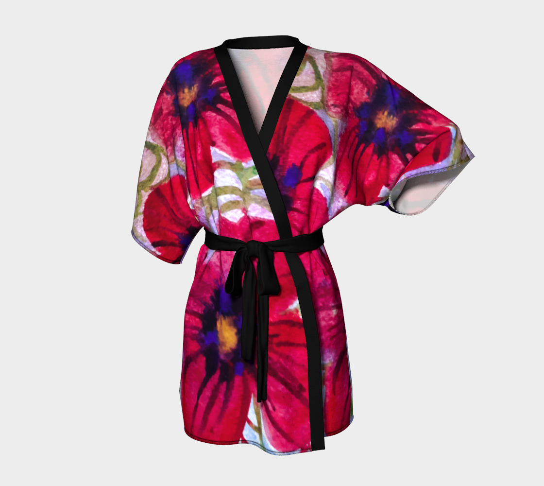 Watercolor Poppy Kimono Robe preview