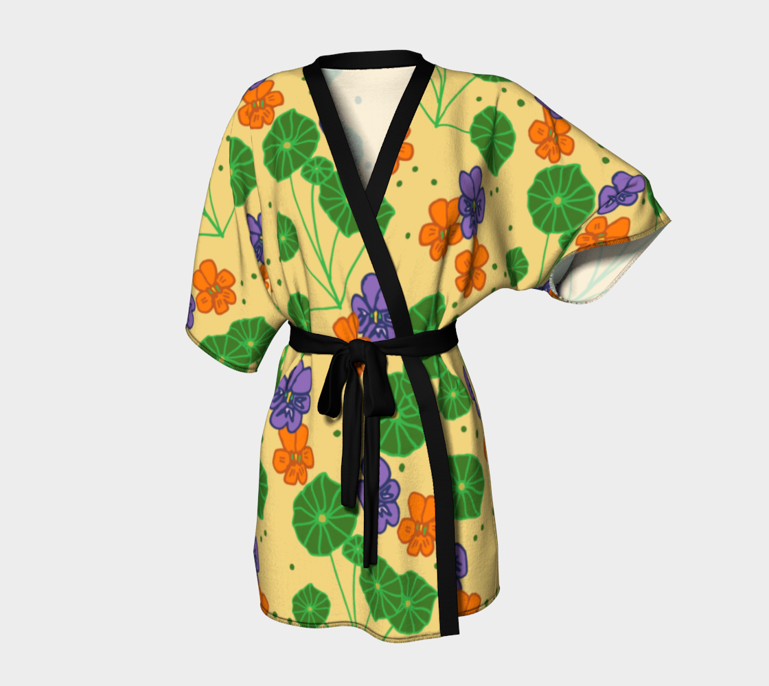 Ladies Mantle and Poppies Yellow Kimono Robe preview