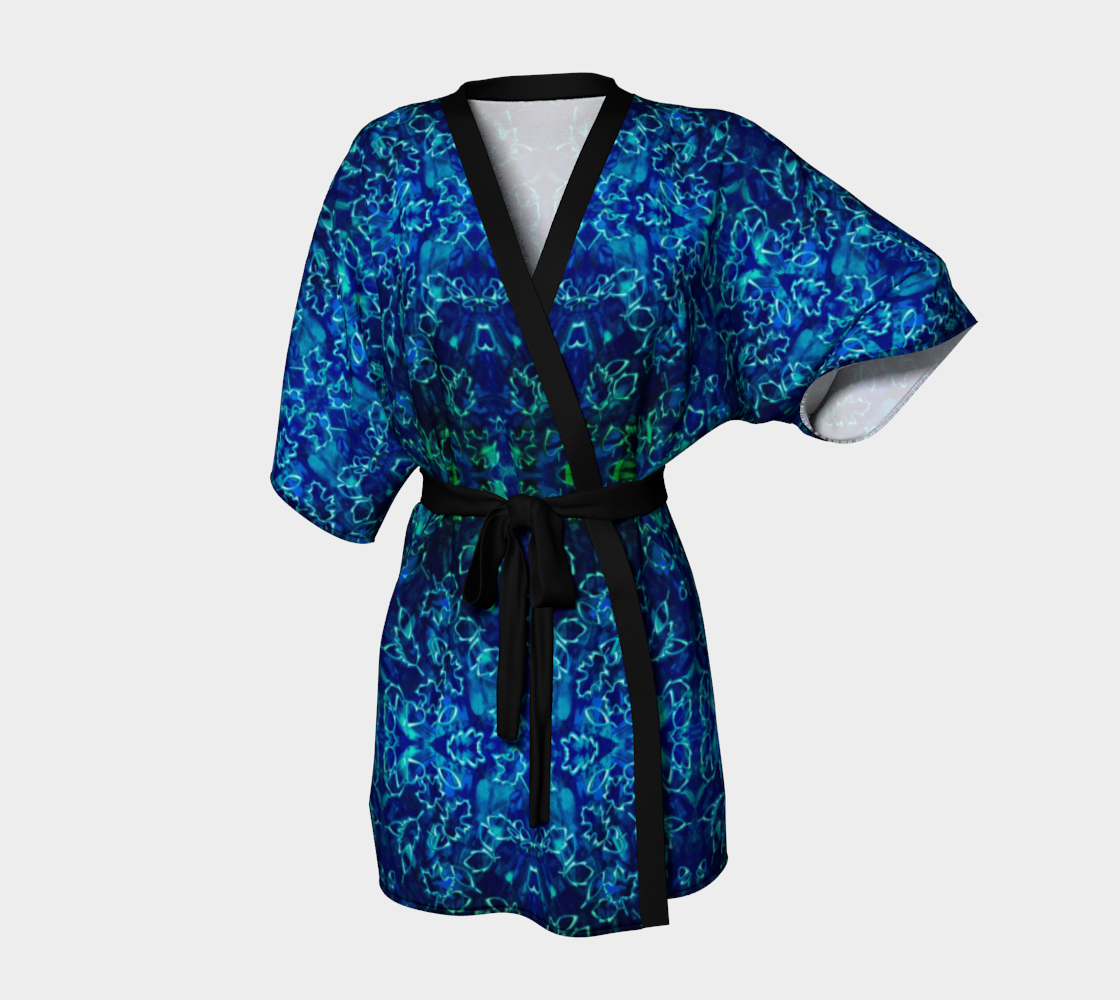 Leaf Blue Lace Kimono Robe preview