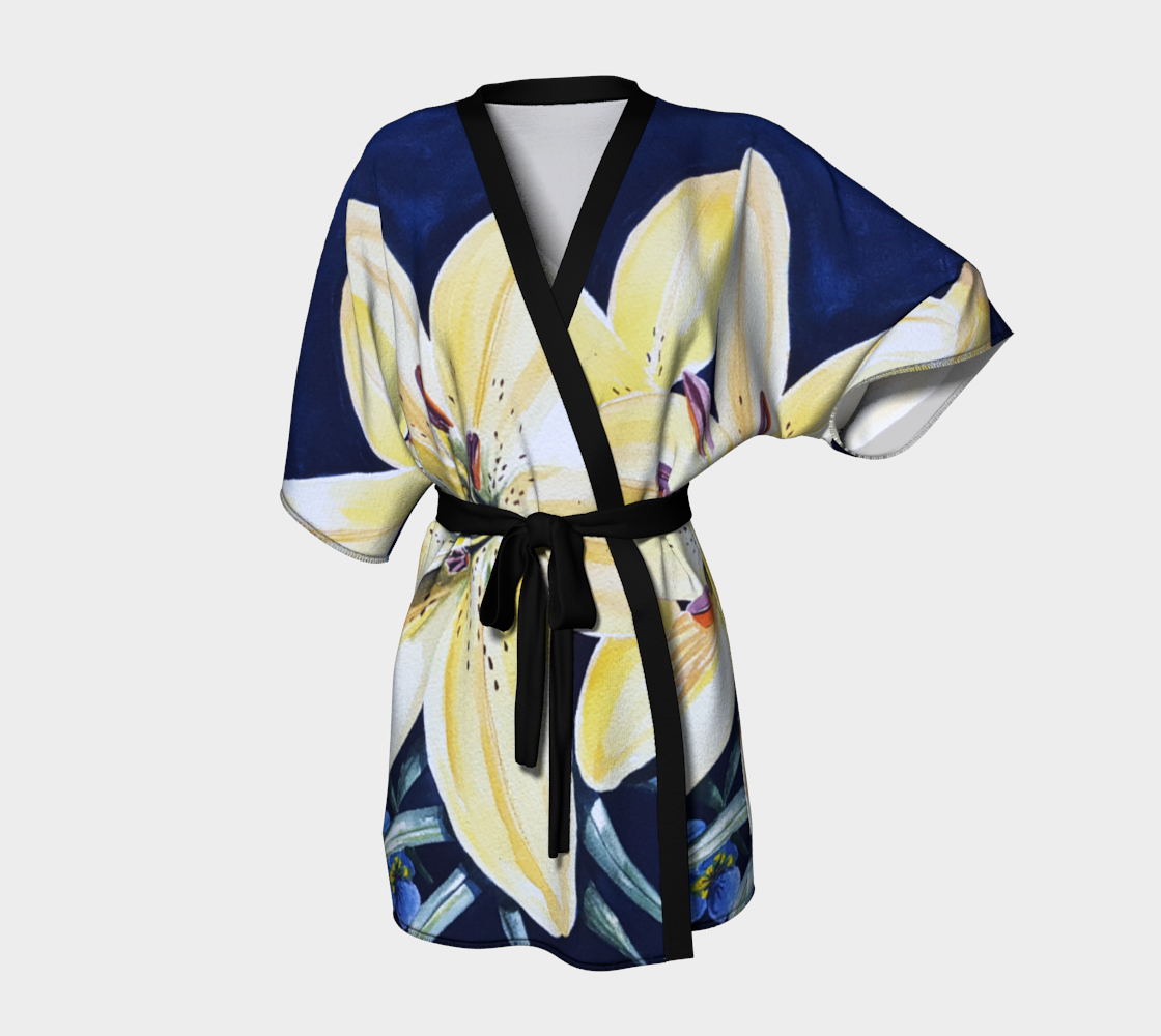 Yellow Lilies (Sig) Kimono Robe preview