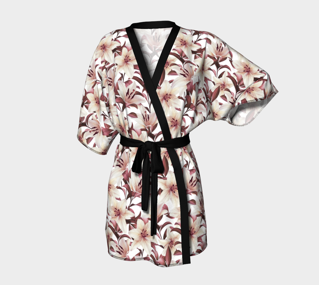 Lilies on white. Floral pattern preview