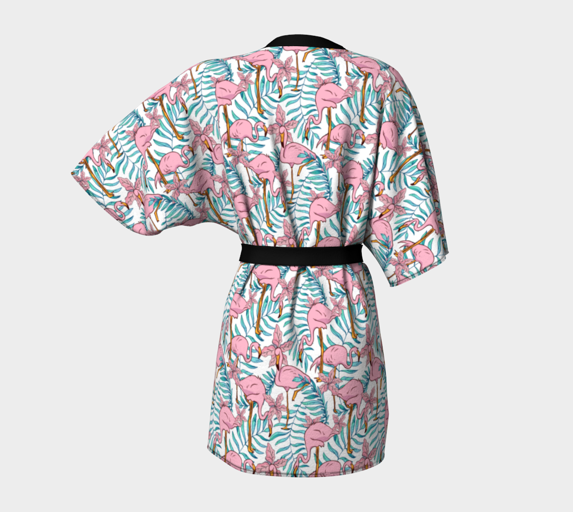 Boho Flamingo Kimono Robe, Kimono Robe 