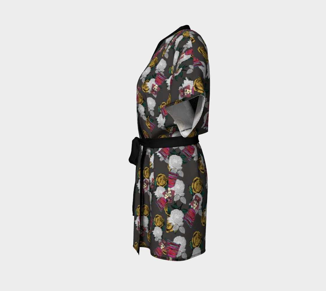 Aperçu de vintage floral and goth girl grey bg #2