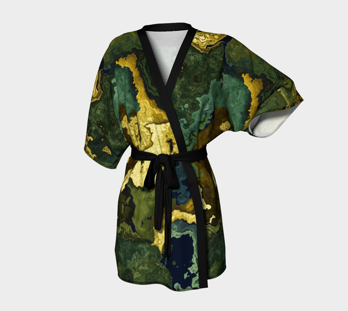 kimono robe green marble preview