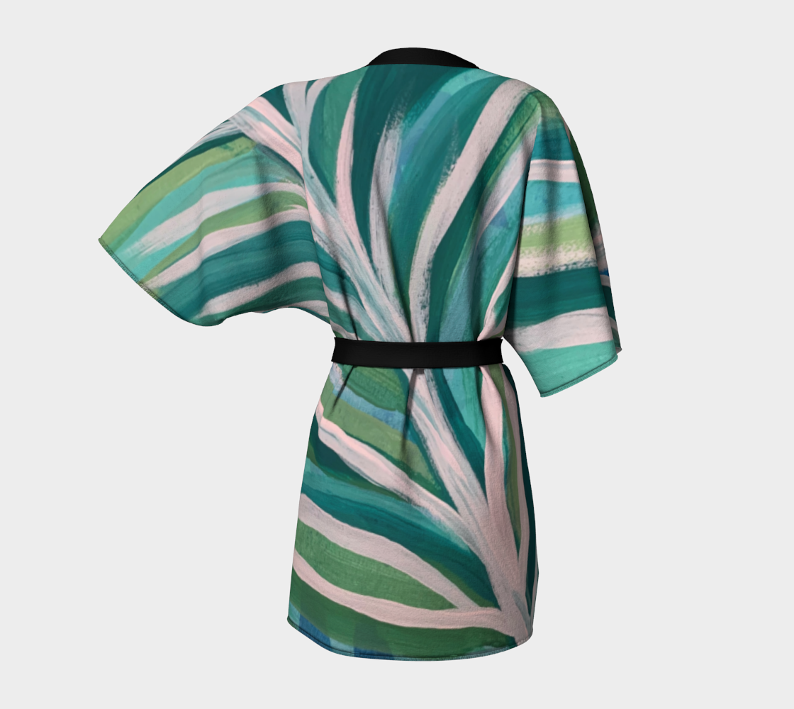 Vibrant Summer Palm Leaf robe thumbnail #5