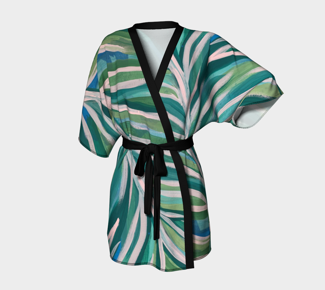 Vibrant Summer Palm Leaf robe 3D preview