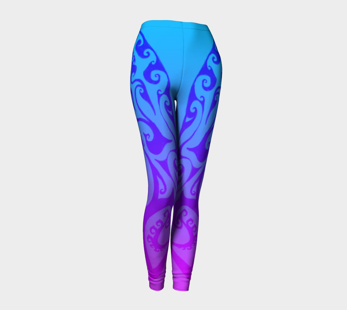 Katara's Waterbender I V, Blue Pink Ombre Celtic Spiral, Leggings preview #1
