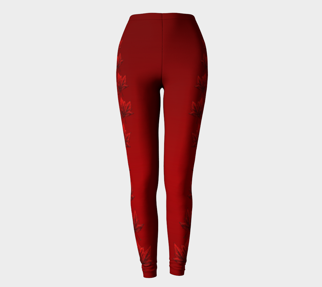 Red Canada Leggings Canada Stretchy Pants preview