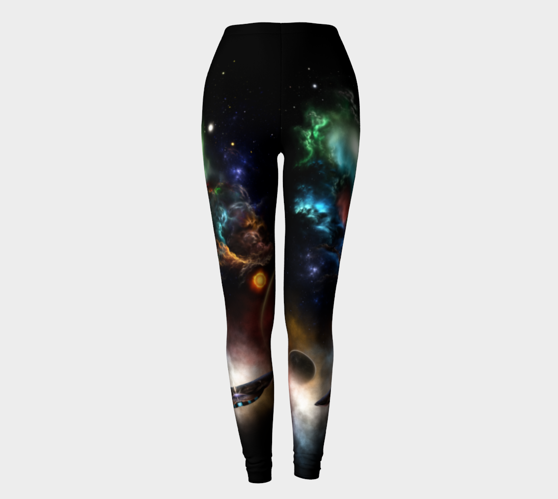 Beyond Space & Time Fractal Art II Spacescape Leggings preview