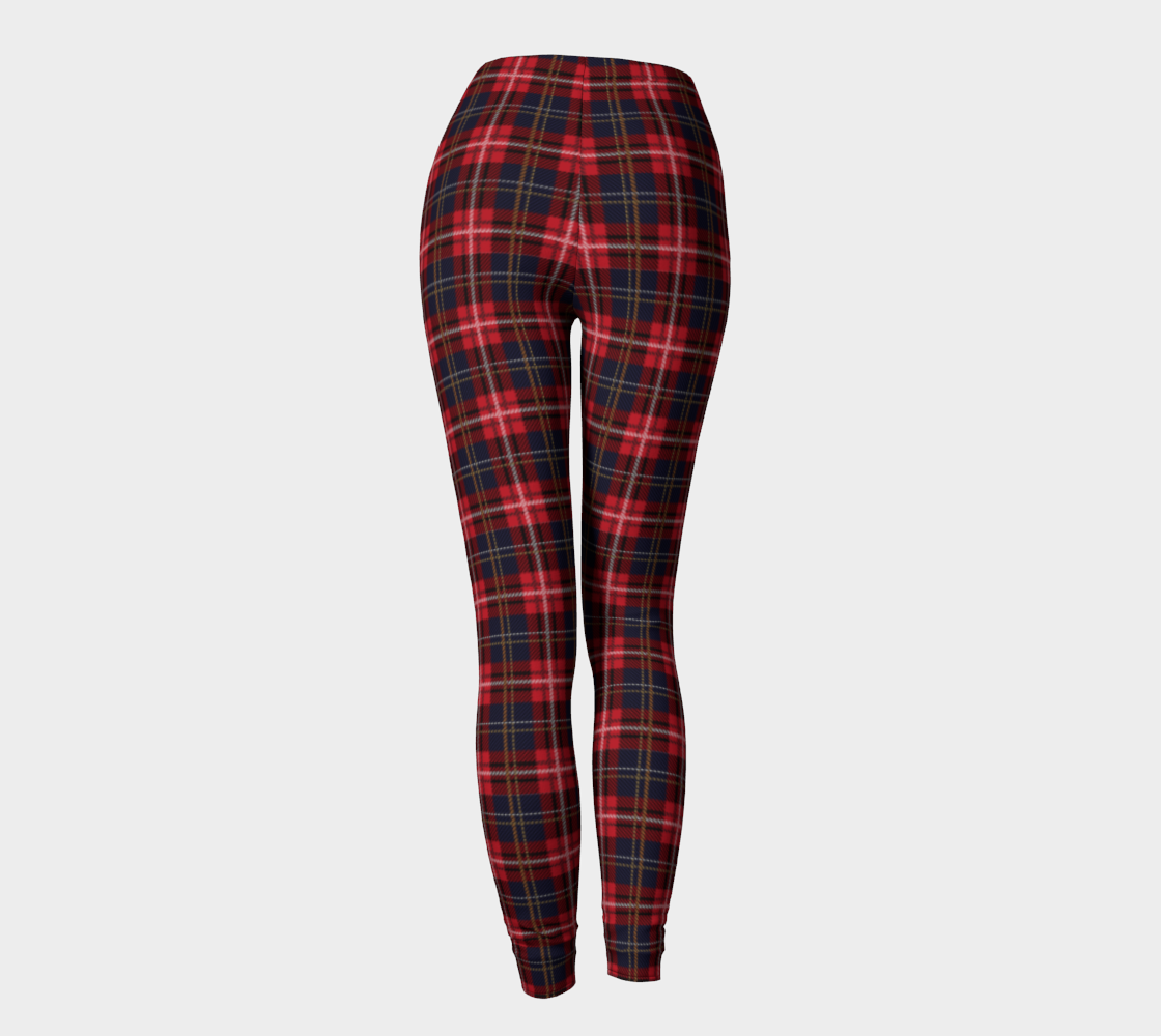 Blue And Red Plaid Leggings preview #4