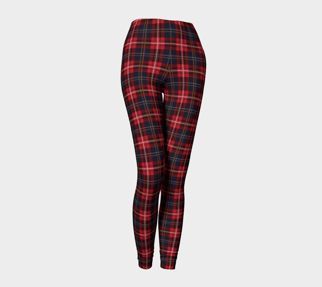 Blue And Red Plaid Leggings 3D preview