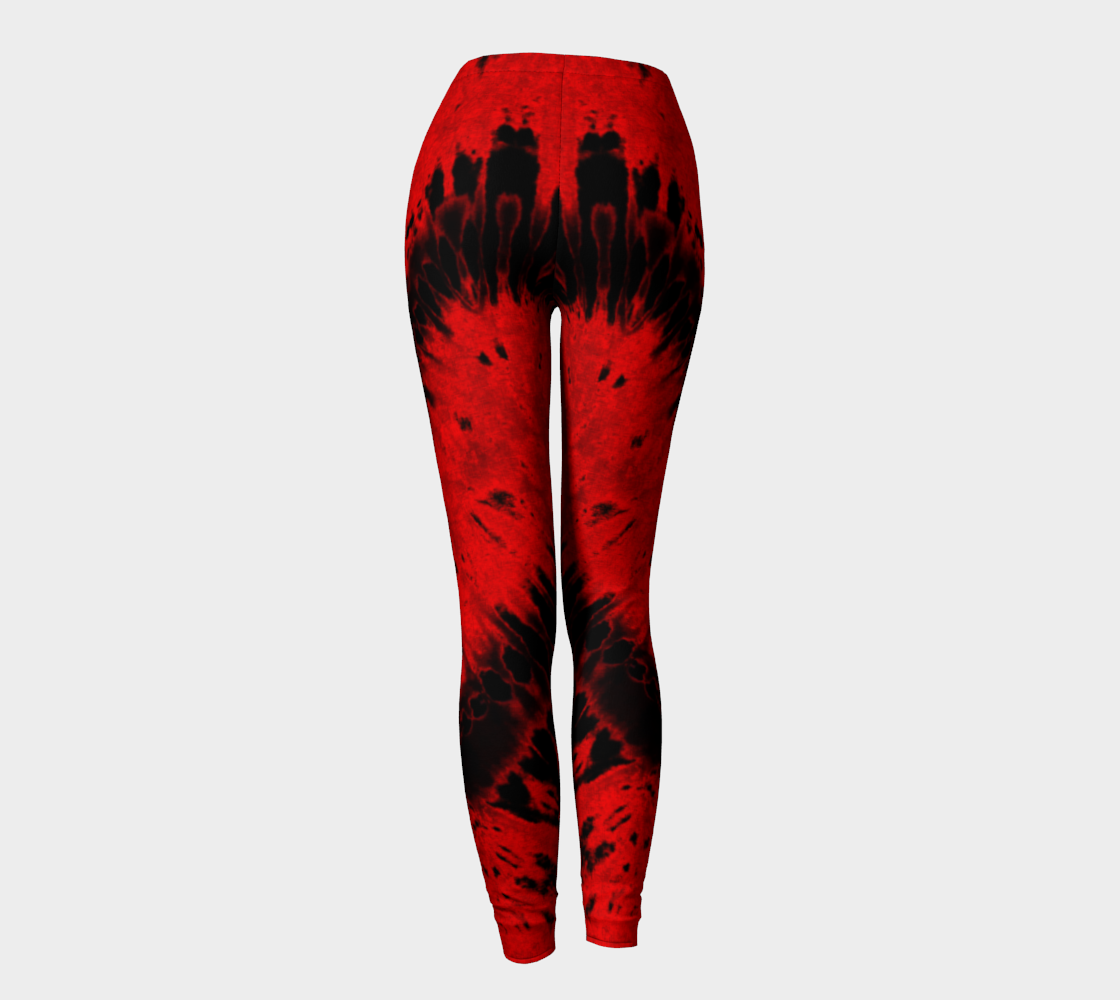 Red Black Heart Leggings preview #4