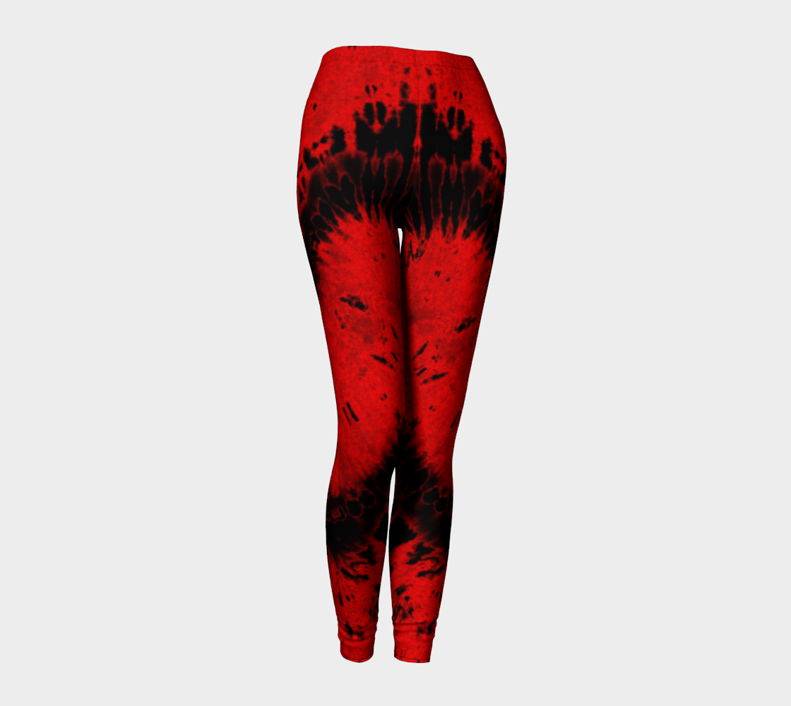 Red Black Heart Leggings preview #1