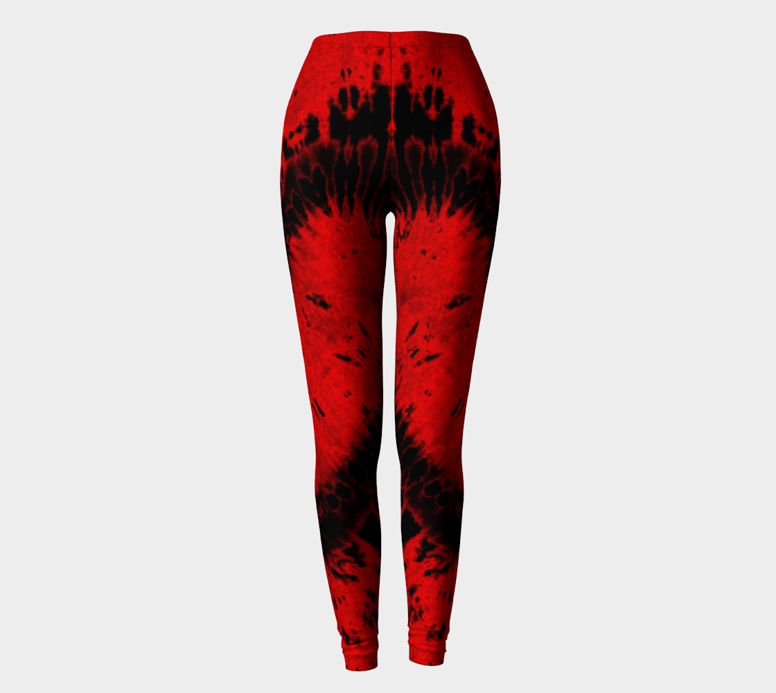 Red Black Heart Leggings preview #2