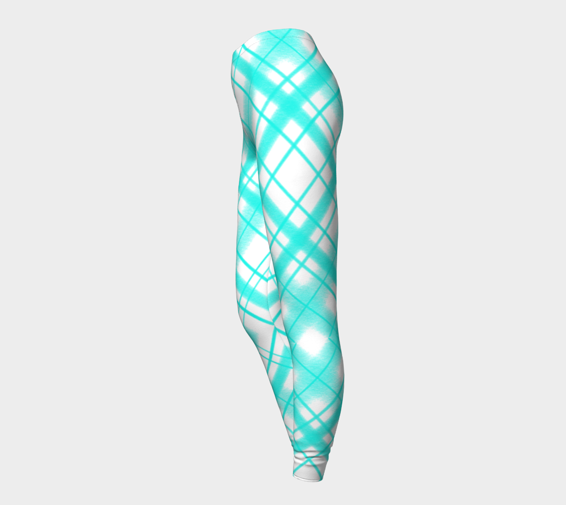 Turqouise Plaid on White preview #3