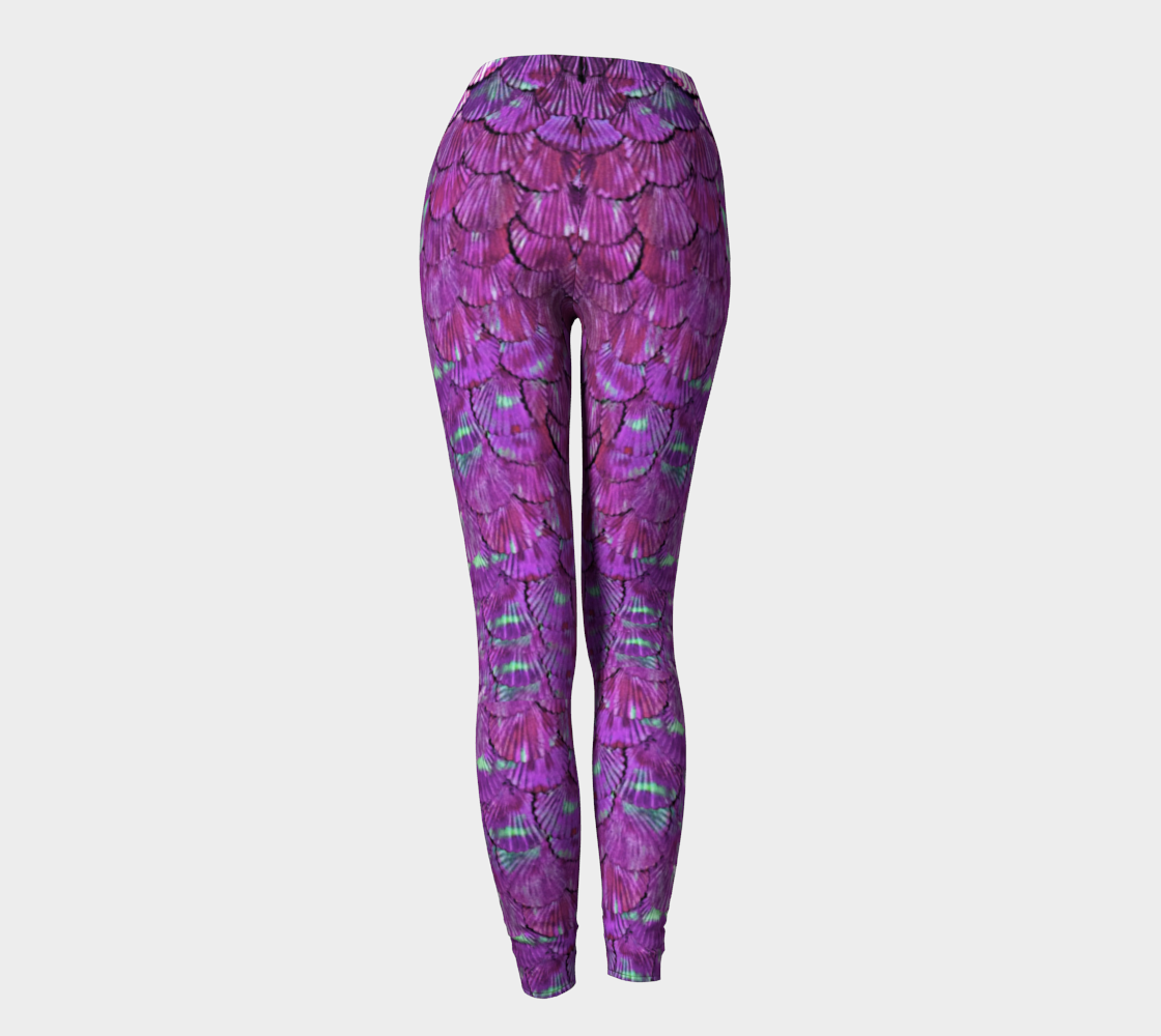 Fuchsia Mermaid Scale Leggings preview #4