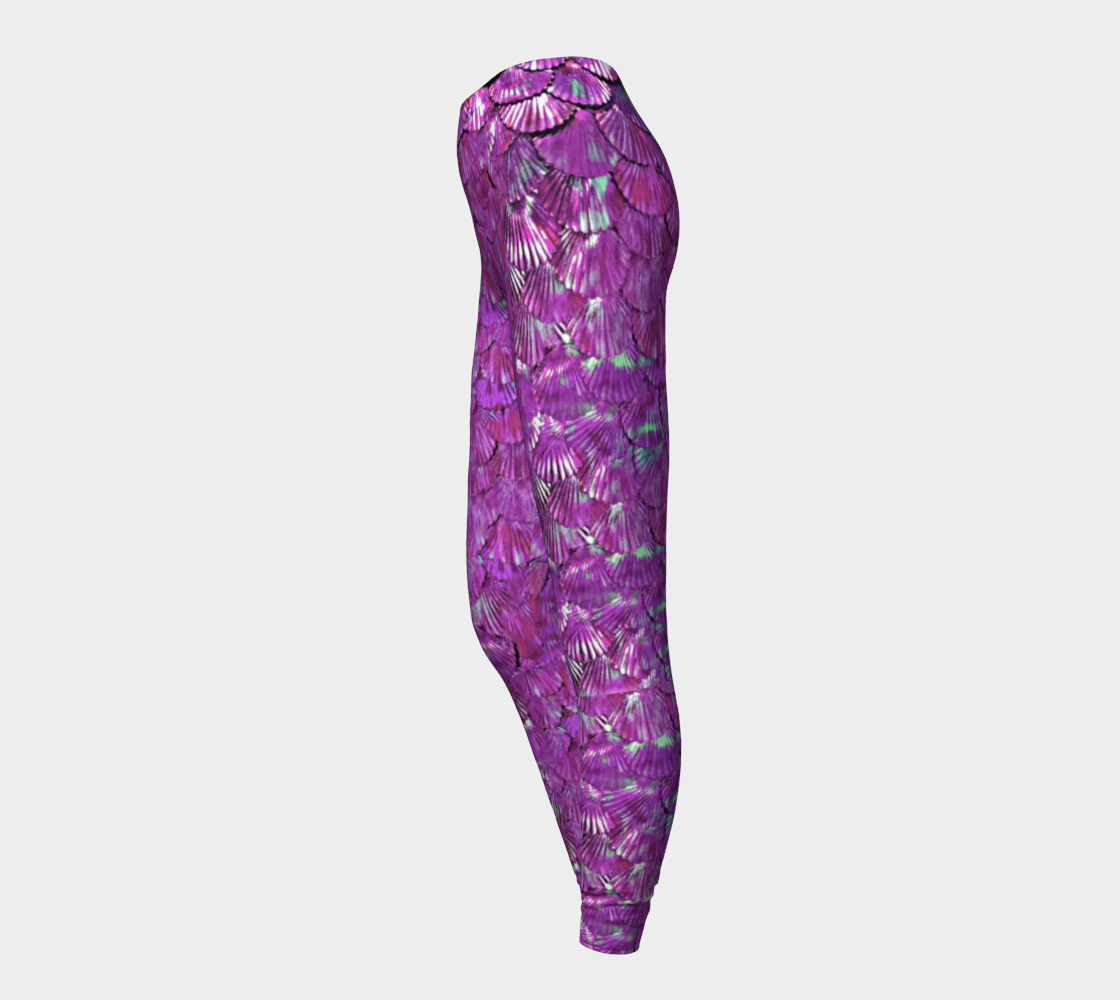 Fuchsia Mermaid Scale Leggings preview #3