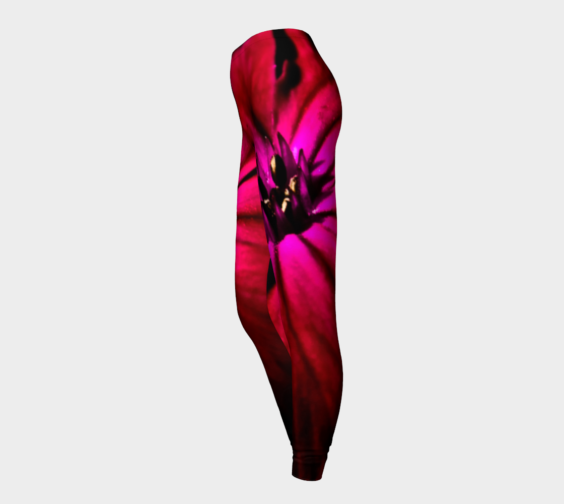 Purple Wild Flower Leggings preview #3