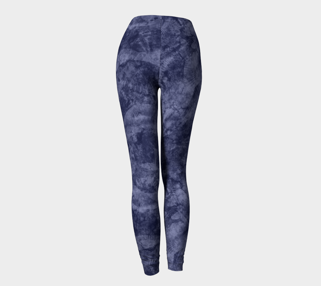 Aperçu de Faded Denim Blue Batik Style Leggings #4