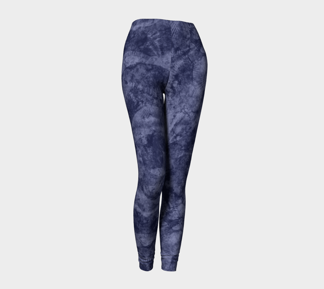Aperçu de Faded Denim Blue Batik Style Leggings #1
