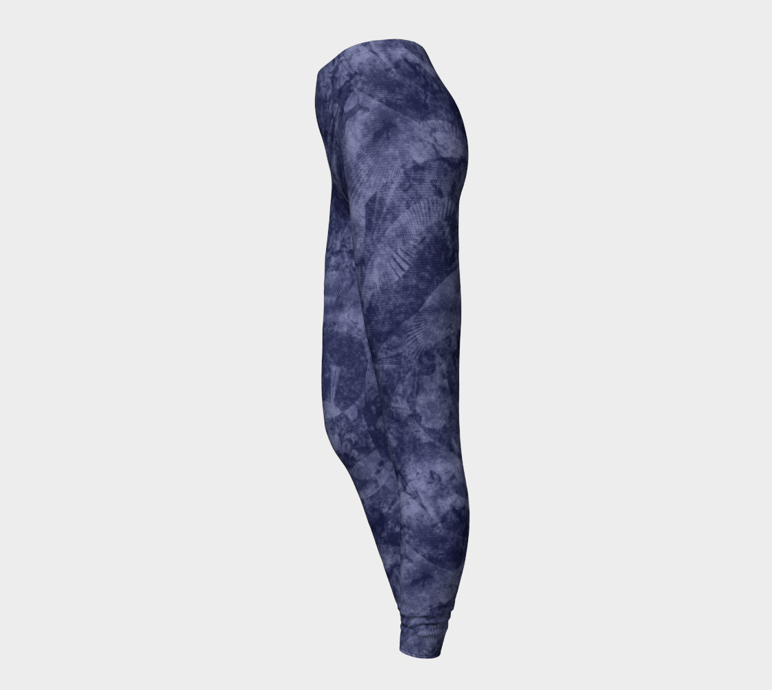 Aperçu de Faded Denim Blue Batik Style Leggings #3