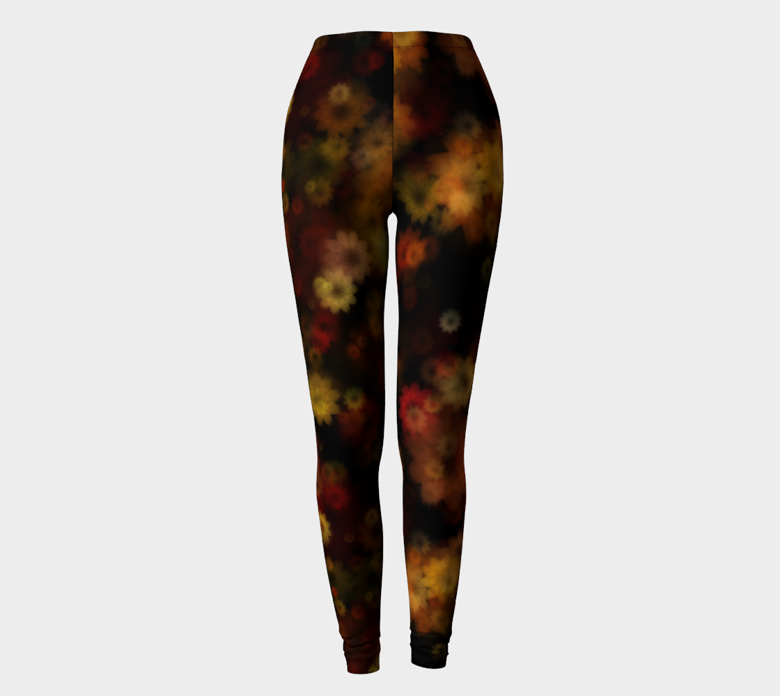 Aperçu de Moody Red Gold Floral Leggings