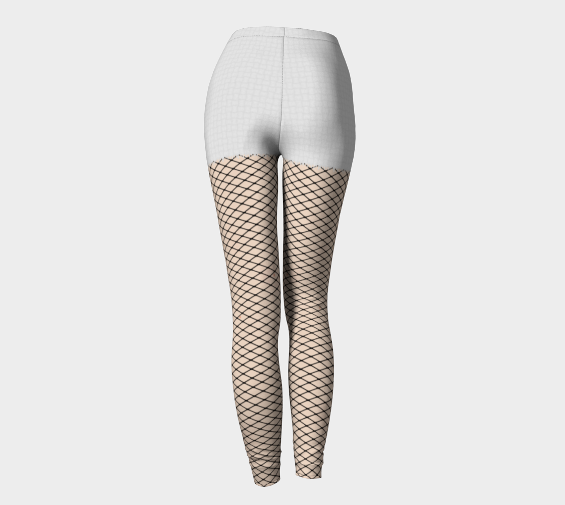white fishnet leggings
