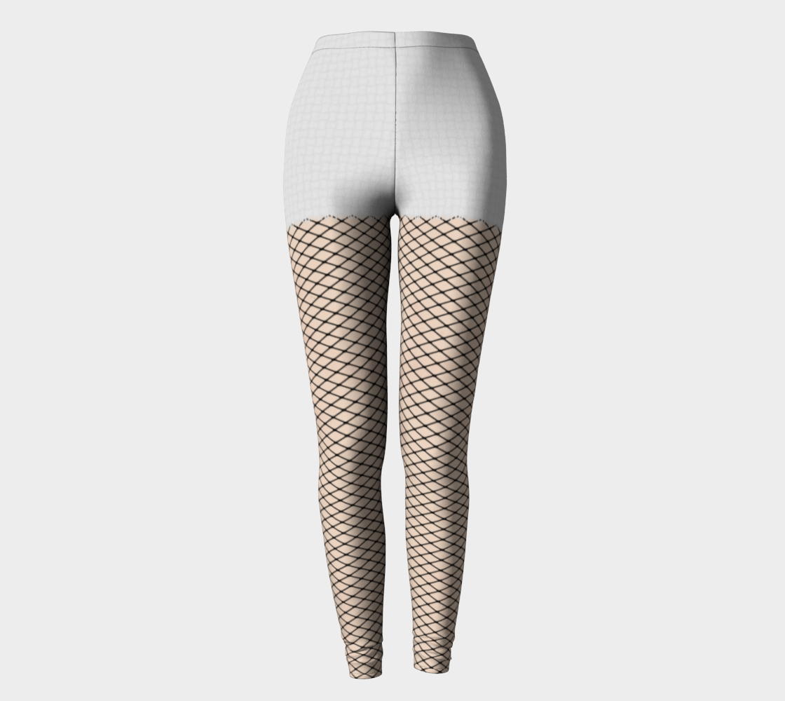 White Denim Shorts and Fishnet Tights 