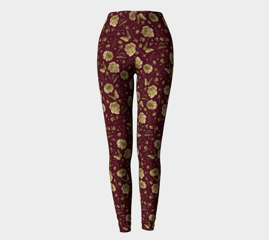 Petal to the metal red & gold leggings preview