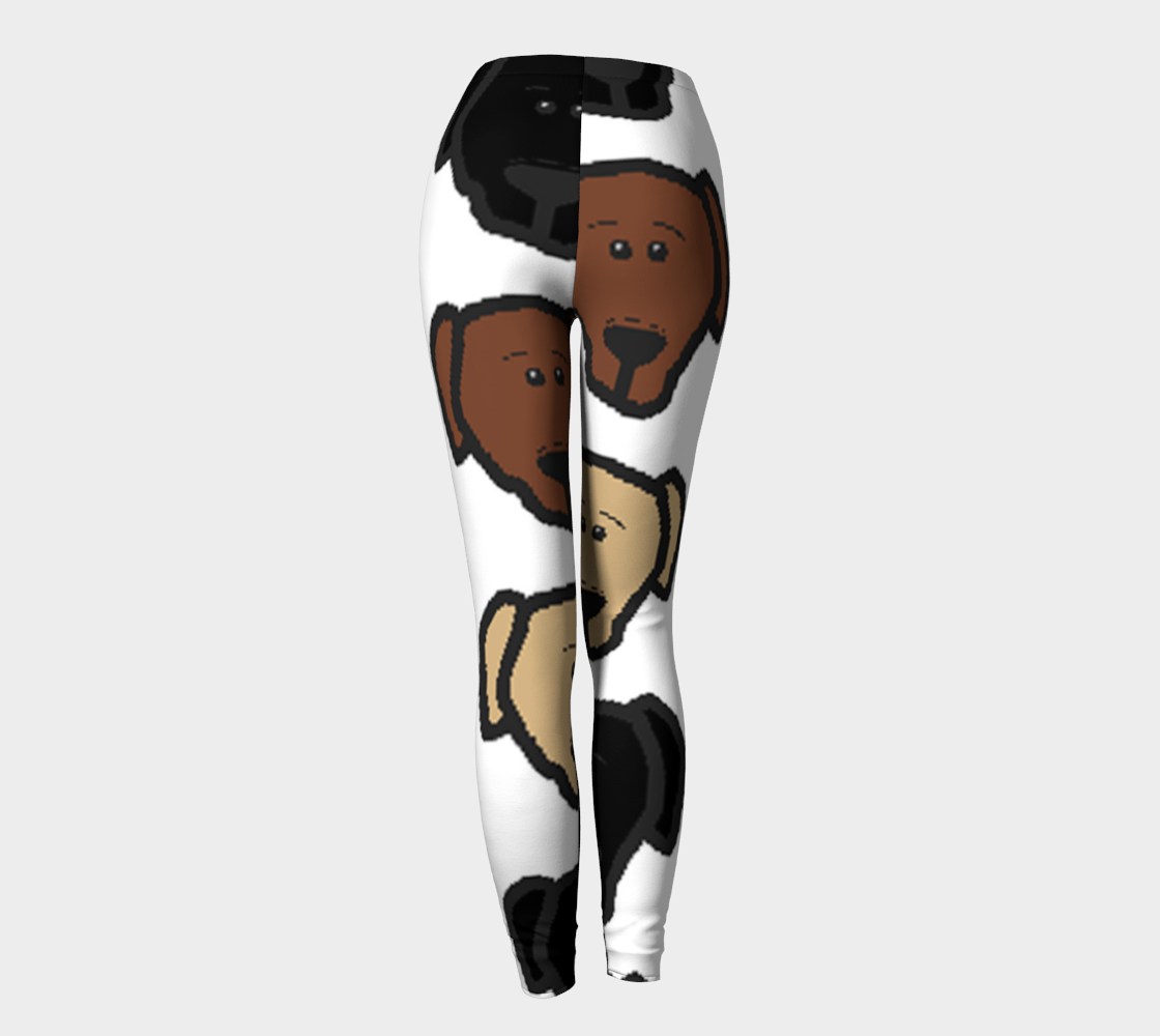 Labrador Retriever all 3 colors cartoon heads leggings preview #4
