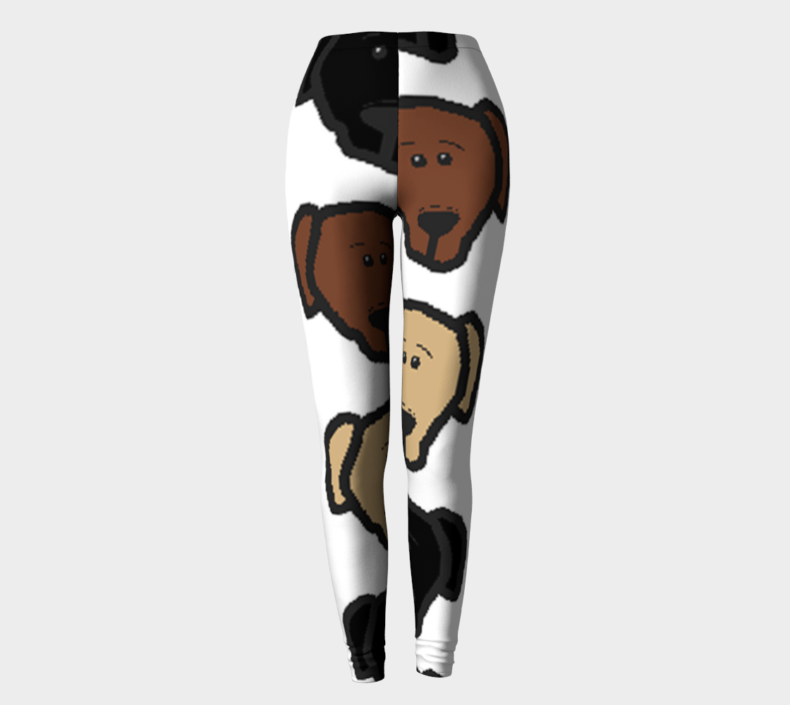 Labrador Retriever all 3 colors cartoon heads leggings preview #2
