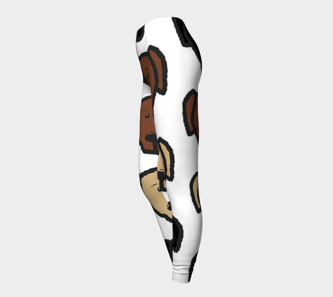 Labrador Retriever all 3 colors cartoon heads leggings preview #3