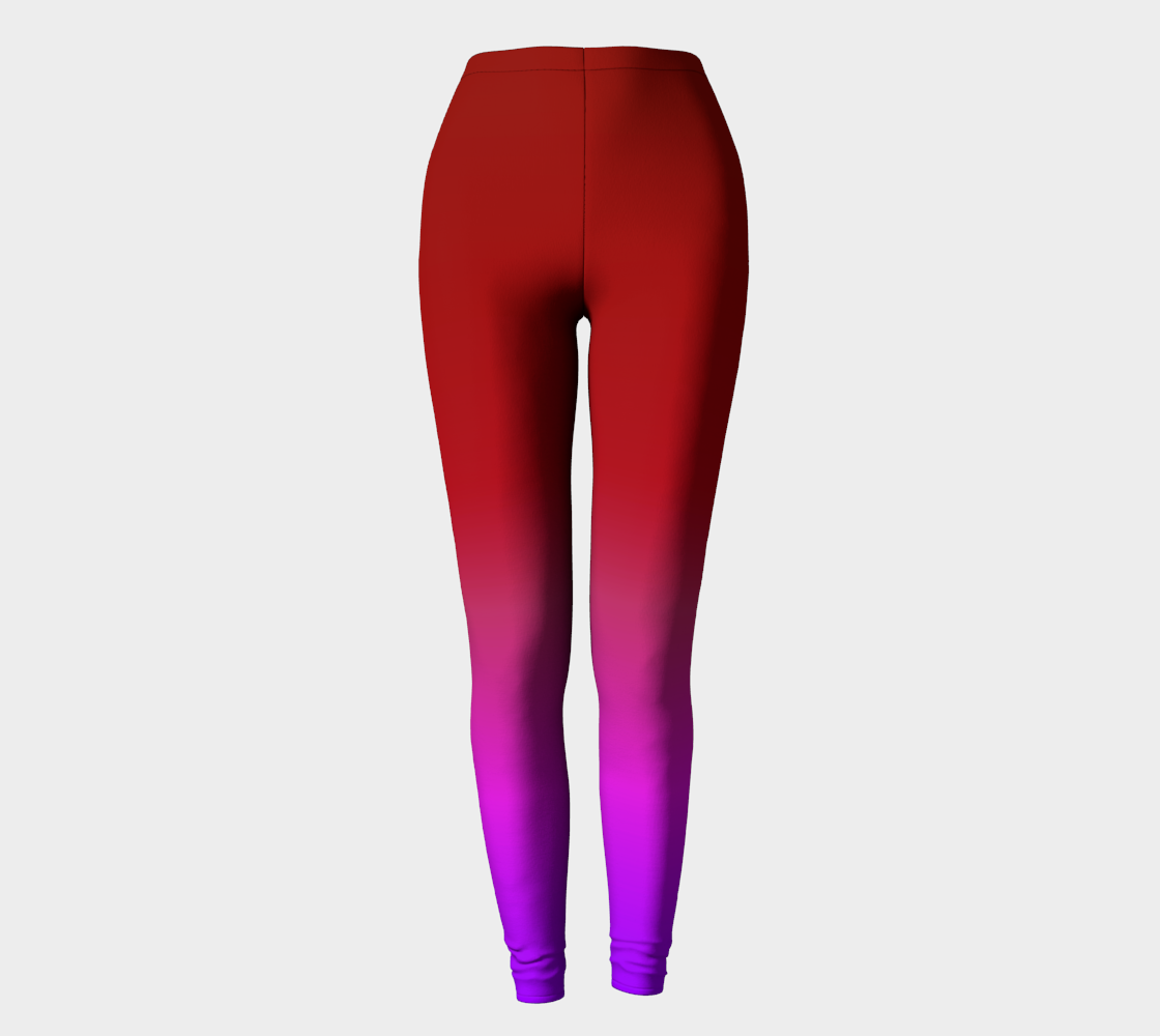 Red to Purple Blend Leggings, AWSM preview