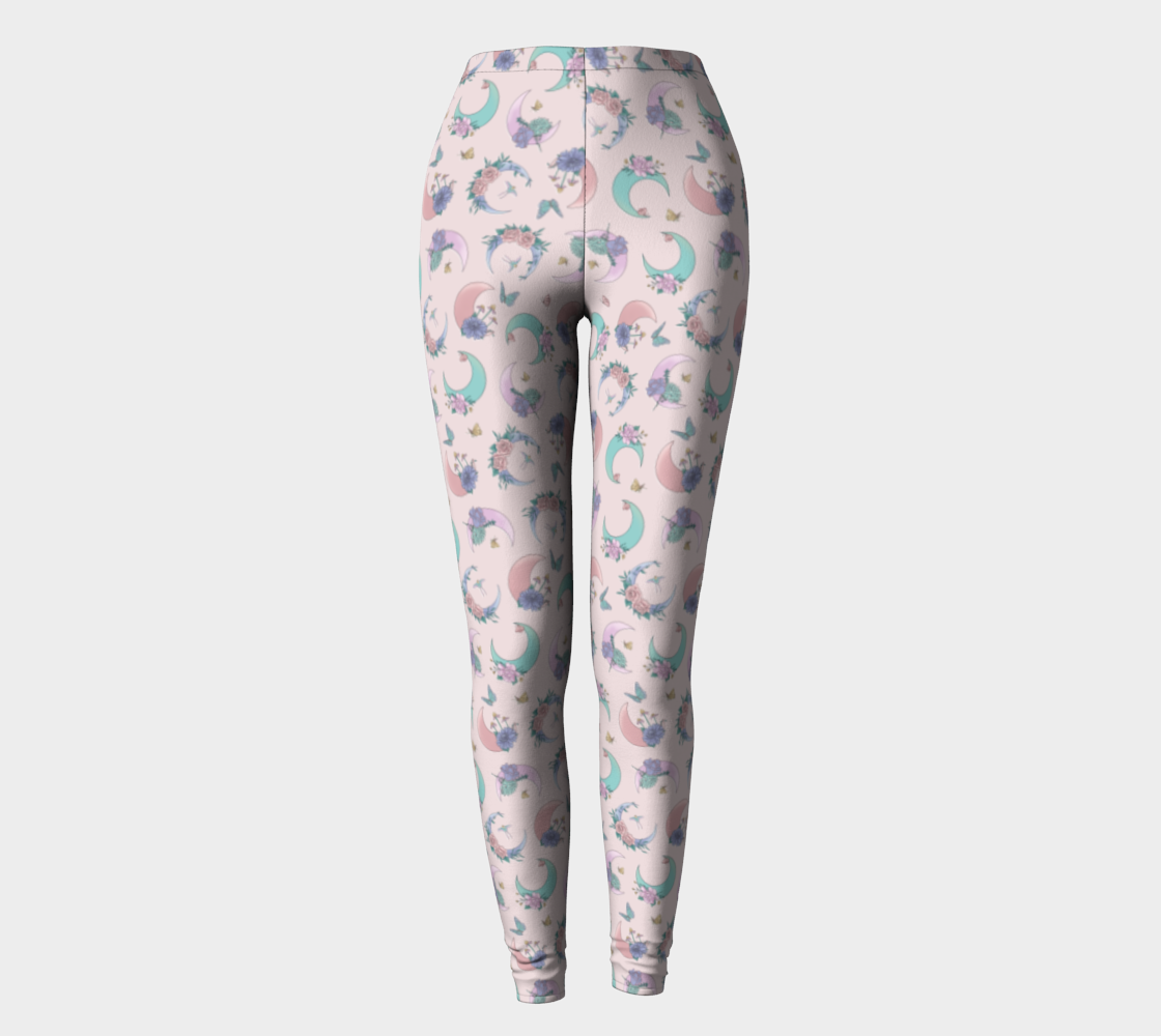 Fly me to the moon pink tossed leggings preview