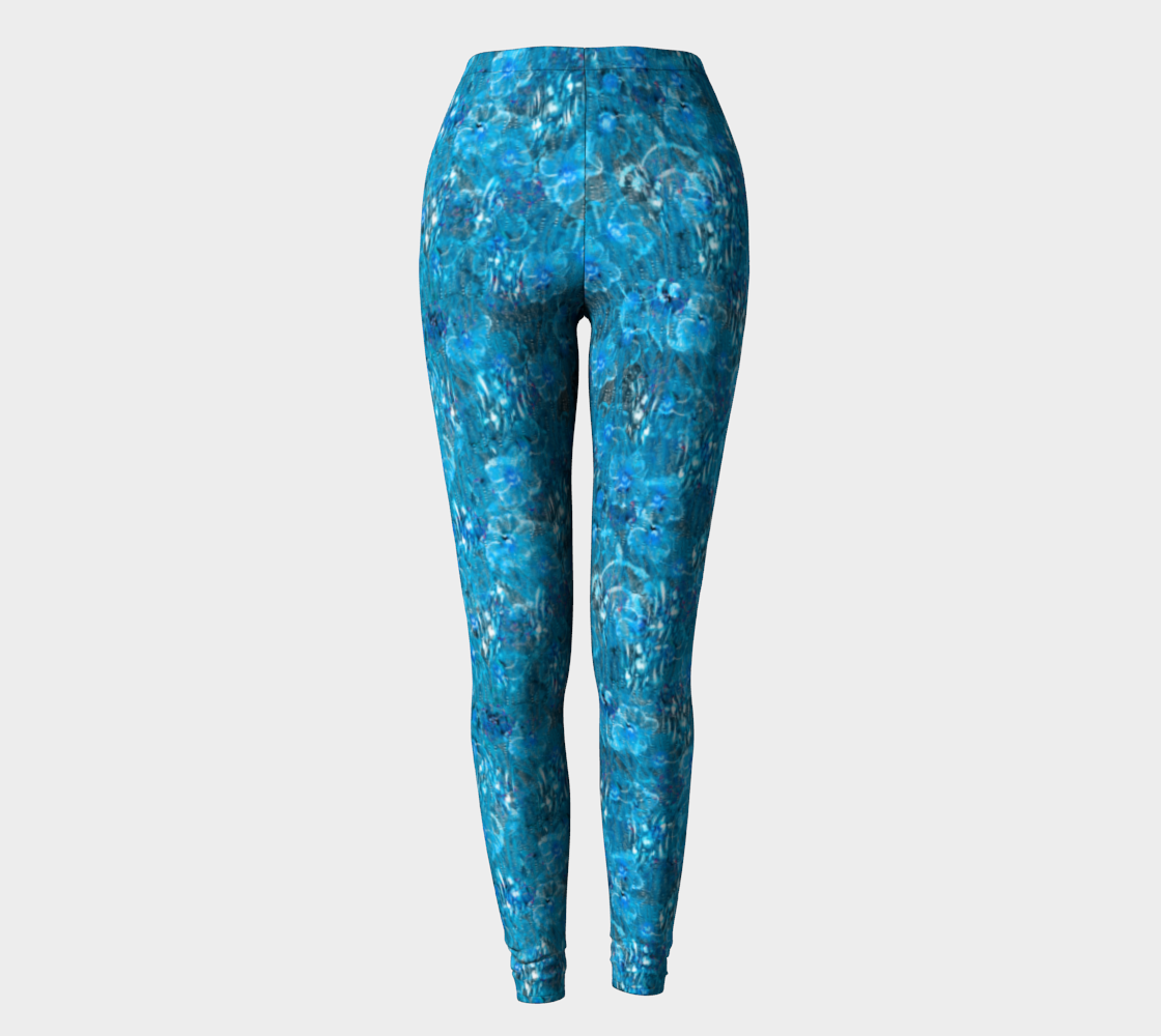 Turquoise flowers and sunlight leggings preview