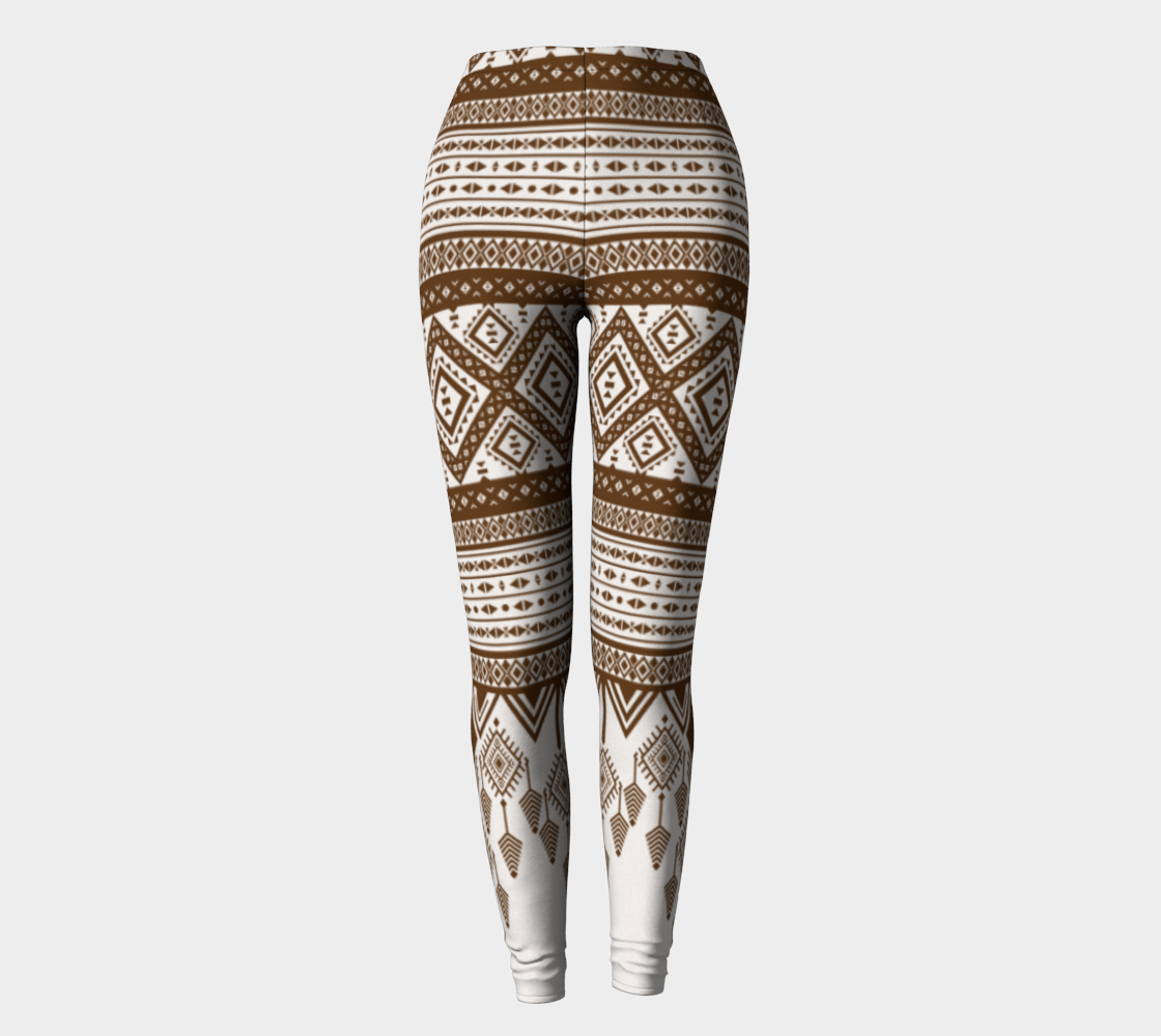 Leggings Tribal trend  brown and white preview