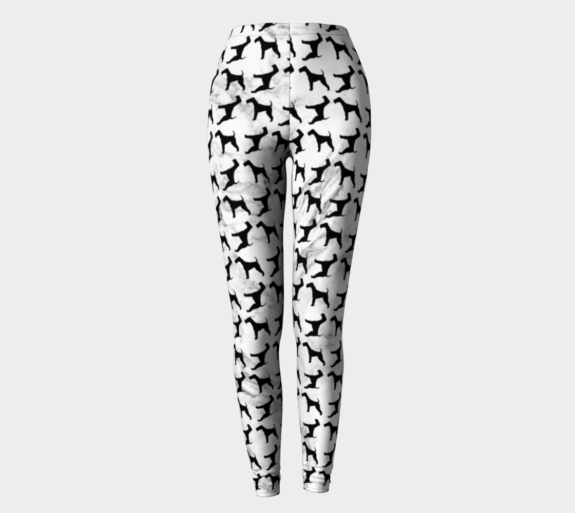 Airedale Terrier Leggings White Marble preview