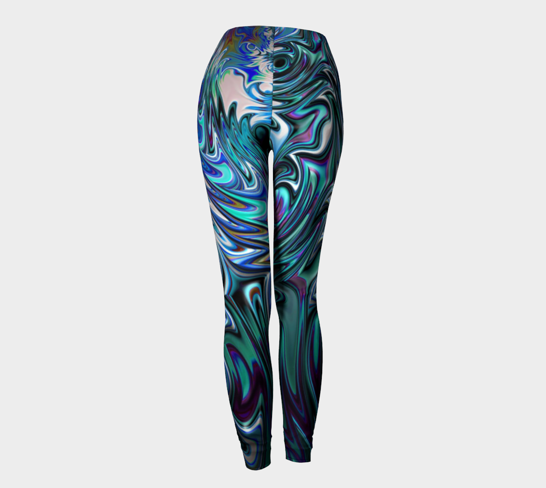 Blue Swirl Fractal Leggings preview #4