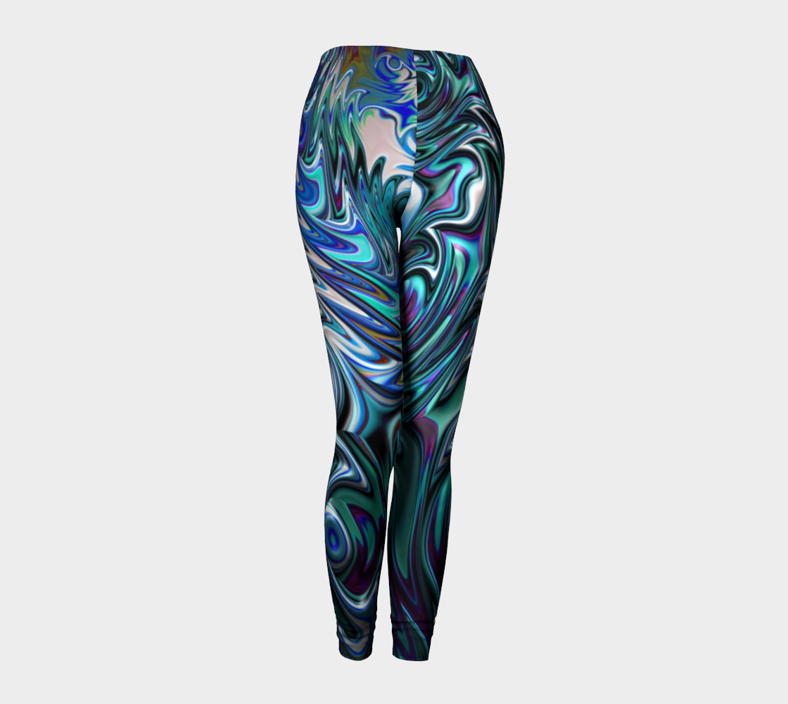 Blue Swirl Fractal Leggings preview #1