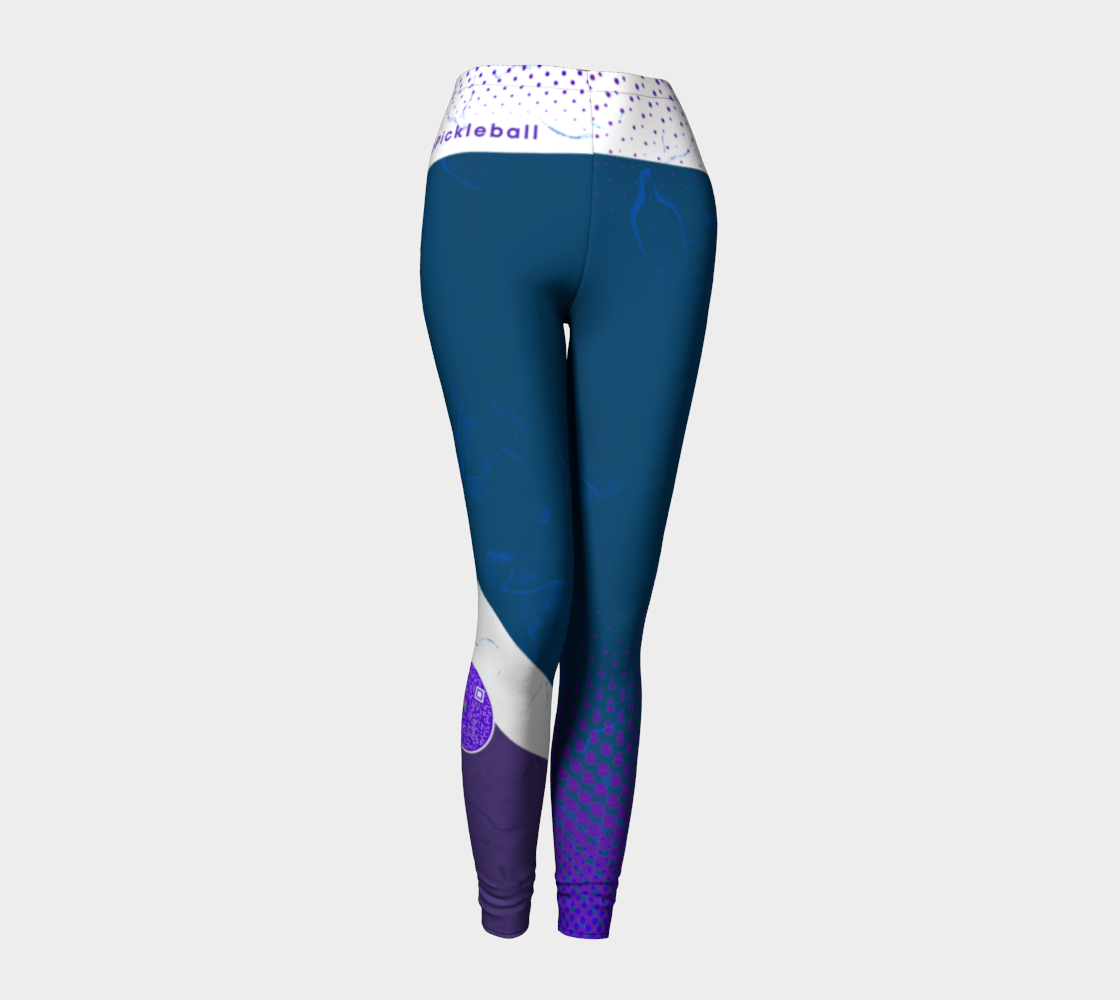 #PFFW Blue/Purple/White Pickleball leggings 3D preview