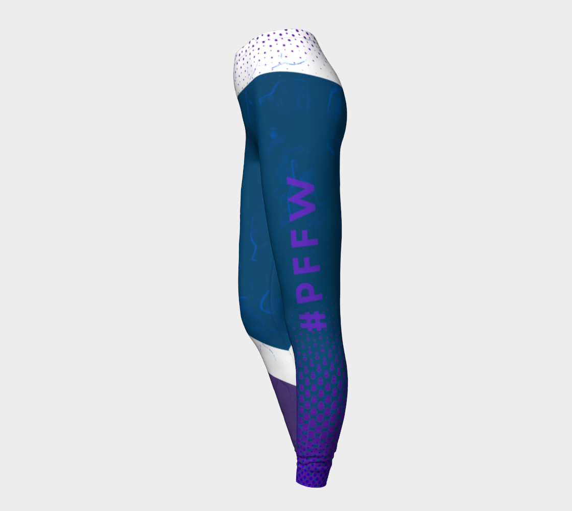 #PFFW Blue/Purple/White Pickleball leggings preview #3