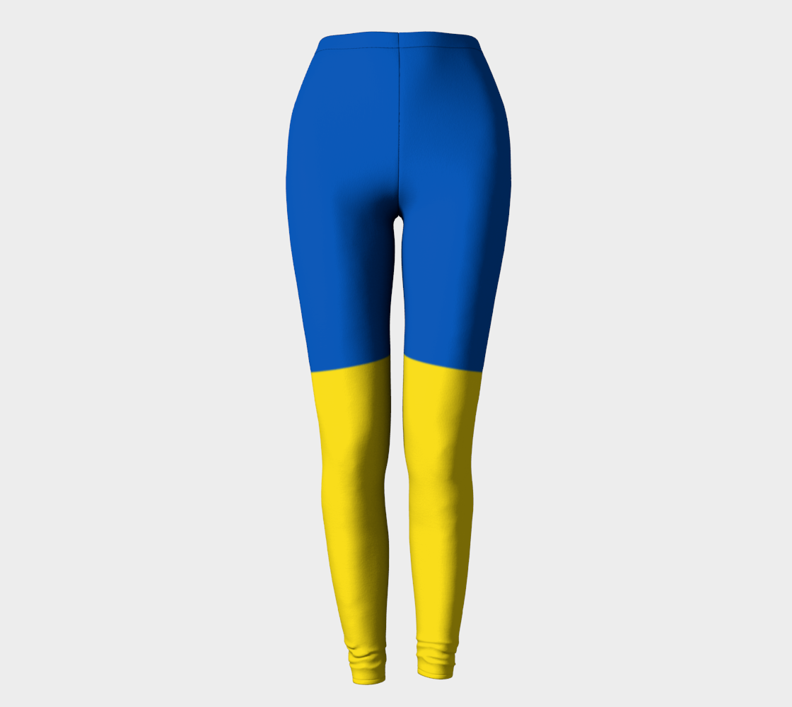 Blue and Yellow Ukraine Flag Leggings, AWSSD preview