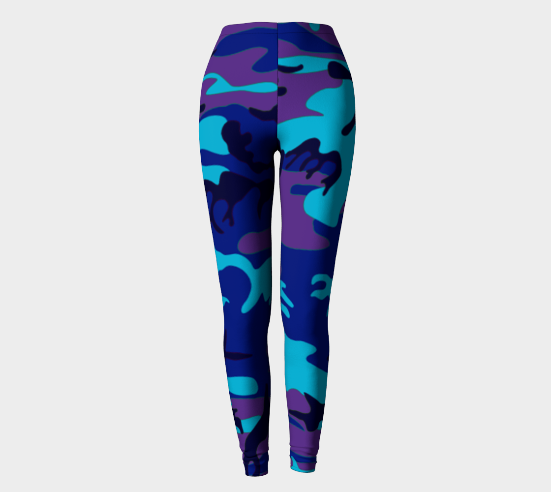 Blue and Purple Camouflage Leggings, AWSSG  preview