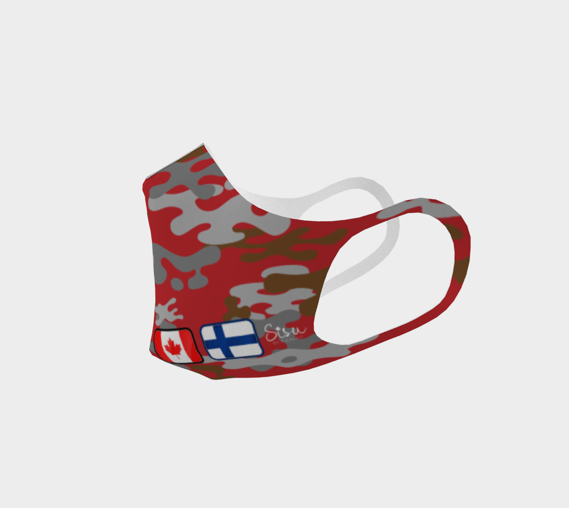 Red Camo Canada Finland Double Knit Face Covering thumbnail #3