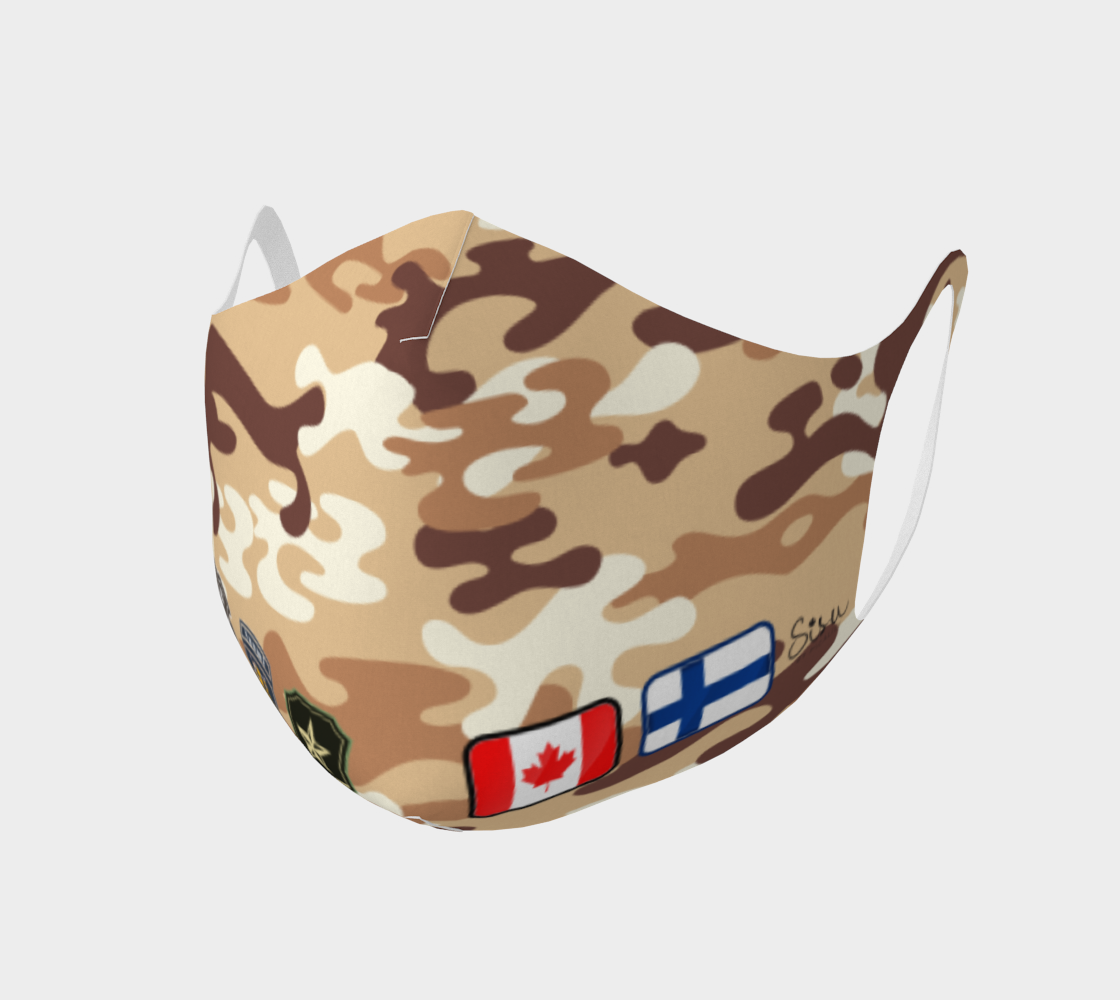 Tan Camo Canada Finland Double Knit Face Covering 3D preview